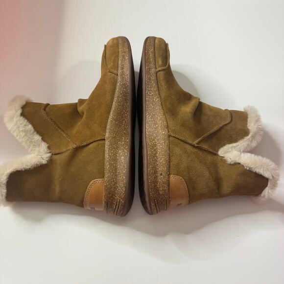 TAOS Future Mid Boots Suede Lined Faux Fur Brown 10 - Picture 4 of 8